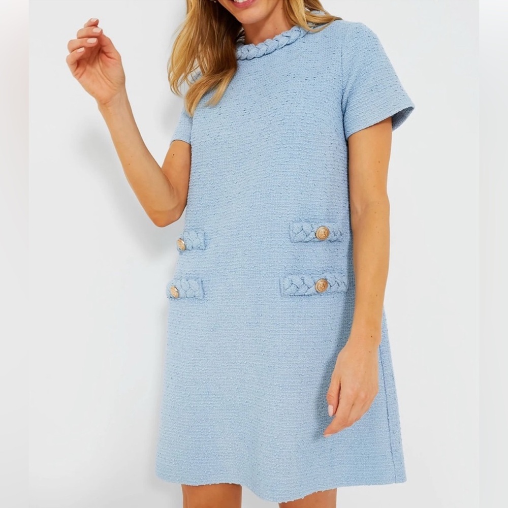 Tuckernuck Airy Blue tweed Jackie Dress size large